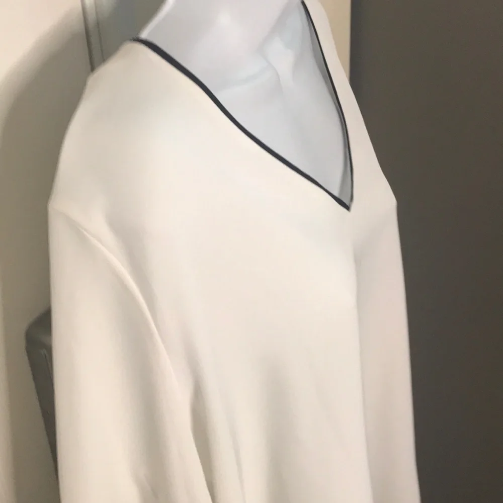 Calvin Klein statement sleeve vneck blouse XL